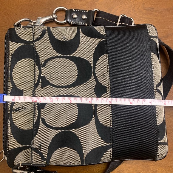Coach Signature C Black and Off-Gray Crossbody Purse - Picture 7 of 7